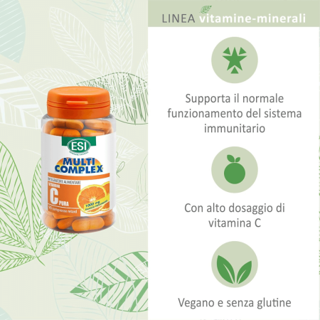 Esi Vitamina C Pura Retard | Integratore di Vitamina C Concentrata | 2 Flaconi | 30 + 30 compresse Esi Vitamina C Pura Retard | Integratore di Vitamina C Concentrata | 2 Flaconi | 30 + 30 compresse