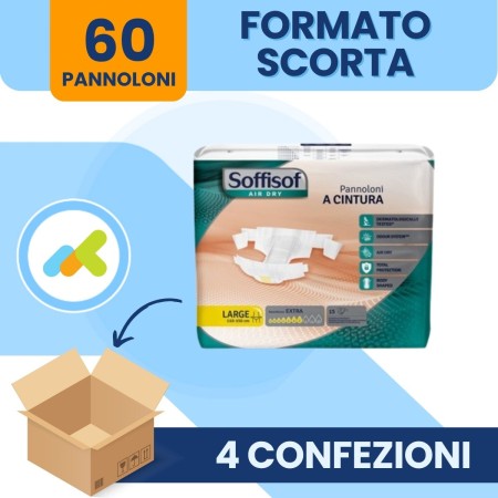 Soffisof Air Dry Extra – Pannolone a Cintura Traspirante per Incontinenza Formato scorta 2