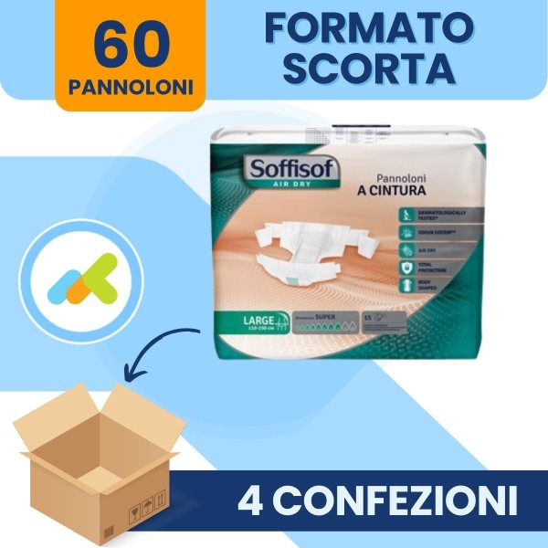 Soffisof Air Dry Super - Pannolone A Cintura Traspirante Per Incontinenza 15 Pz