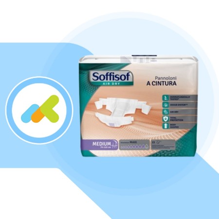 Soffisof Air Dry Maxi | Pannolone a Cintura Traspirante per Incontinenza | 15 pezzi