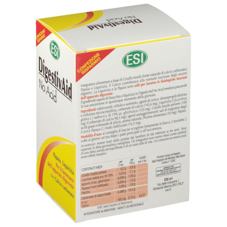 Esi DigestivAid No Acid | Integratore per Benessere dell'Apparato Digerente | 60 tavolette masticabili Esi DigestivAid No Acid | Integratore per Benessere dell'Apparato Digerente | 60 tavolette masticabili