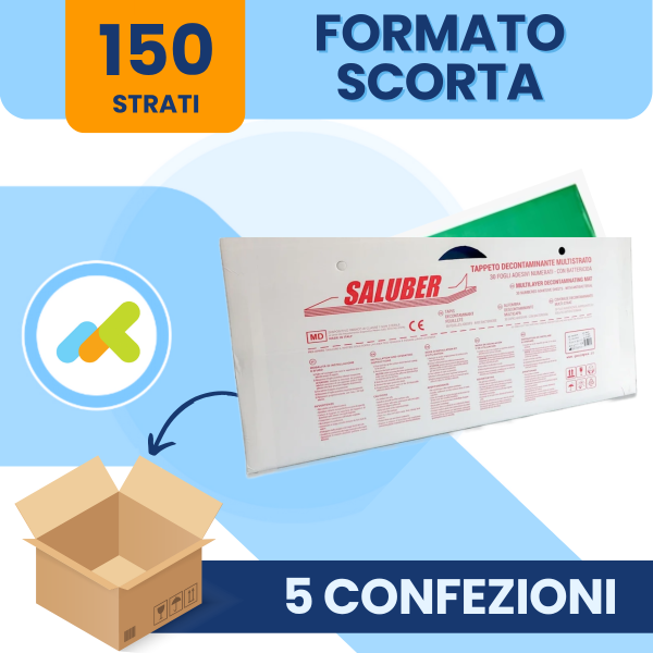 Tappeto Decontaminante Saluber Verde 115x45  | Tappeto decontaminante multistrato | 30 Fogli