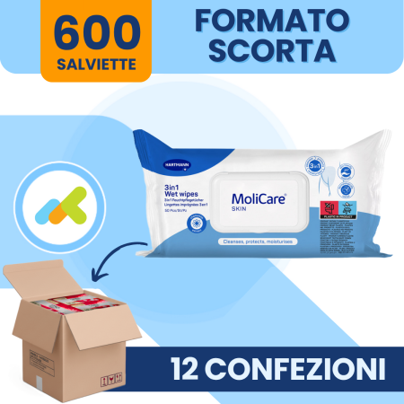 MoliCare Skin salviette detergenti 3in1 per pelli sensibili 50pz