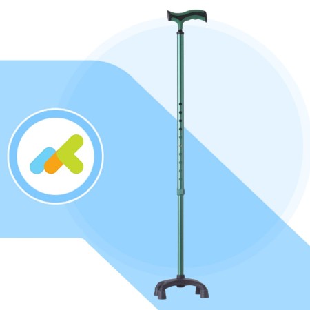 Bastone da Passeggio Regolabile in Alluminio puntale con base a quadripode RP192 – Moretti Brio