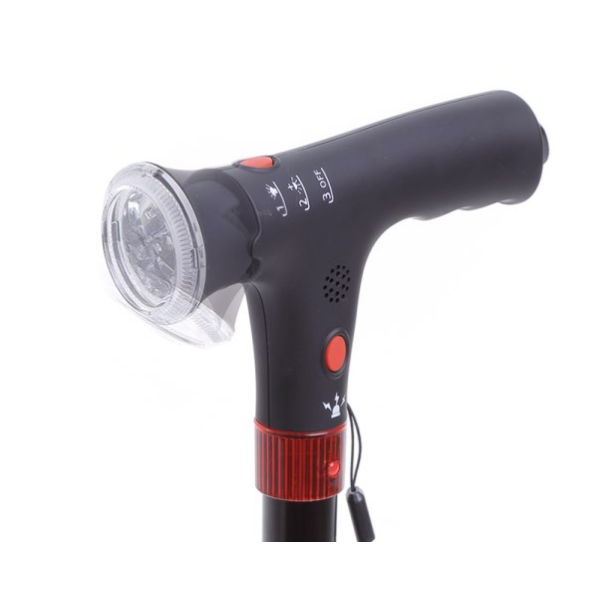 Bastone da Passeggio in Alluminio con Luce LED e Allarme Acustico RP165 – Moretti