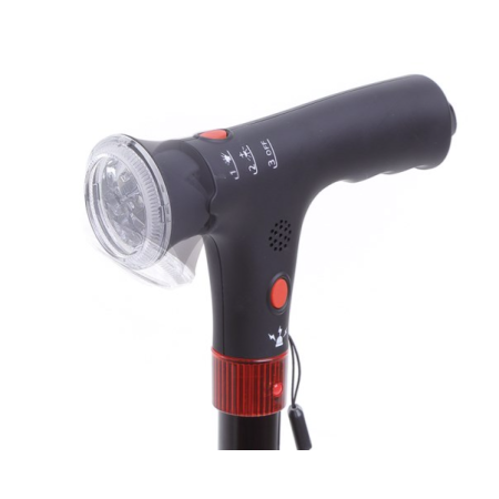 Bastone da Passeggio in Alluminio con Luce LED e Allarme Acustico RP165 – Moretti