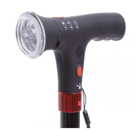 Bastone da Passeggio in Alluminio con Luce LED e Allarme Acustico RP165 – Moretti