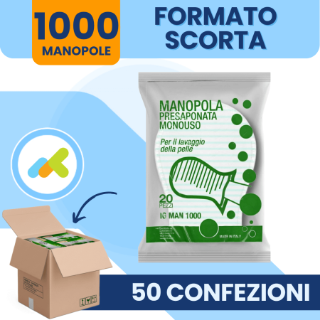 Manopola Presaponata Monouso | Per Lavaggio della Pelle | Detergente a pH Neutro | 20 pezzi 2