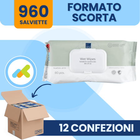 Abena Wet Wipe 20x27 | Salviette Detergenti Umidificate | 80 pezzi