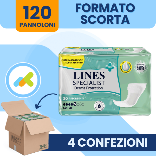 Lines Specialist Sagomati Super | Derma Protection Con Ossido Di Zinco | 30 Pezzi