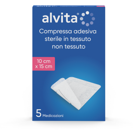 Alvita Compressa Adesiva Sterile per Ferite in TNT | 5 Pezzi 2
