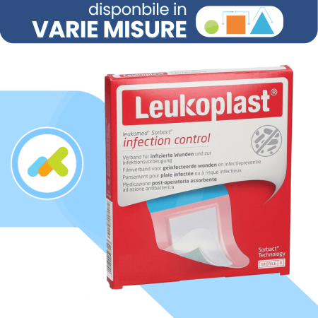 Leukoplast Sorbact Infection Control | Medicazione Sterile ad Azione Antibatterica | 3 Pezzi