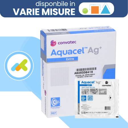 Aquacel Ag+ Extra | Medicazione con Ioni Argento | Potente Azione Antimicrobica | 1 pezzo