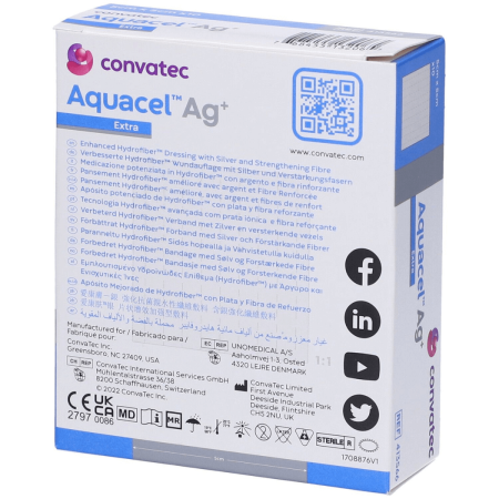 Aquacel Ag+ Extra | Medicazione con Ioni Argento | Potente Azione Antimicrobica | 1 pezzo 2