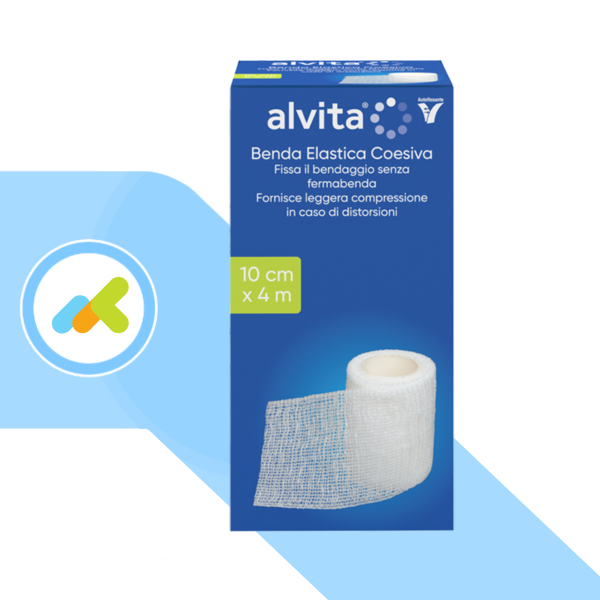 Benda elastica coesiva Alvita | Autoadesiva, senza fermabenda, per distorsioni e fissaggio medicazioni