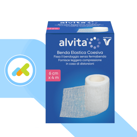 Benda elastica coesiva Alvita | Autoadesiva, senza fermabenda, per distorsioni e fissaggio medicazioni