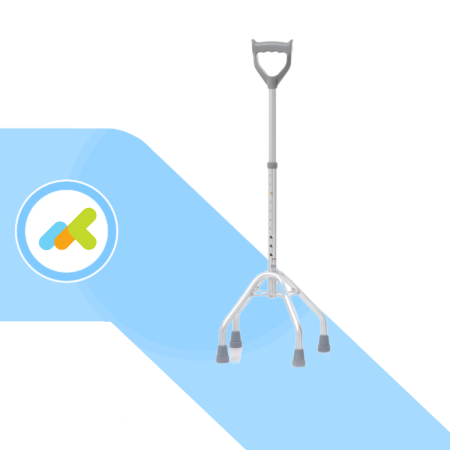 Quadripode ortopedico in alluminio anodizzato| Serie Brio Moretti | Regolabile in altezza