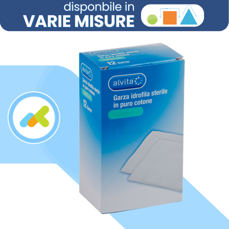 Alvita compressa di garza idrofila sterile in puro cotone