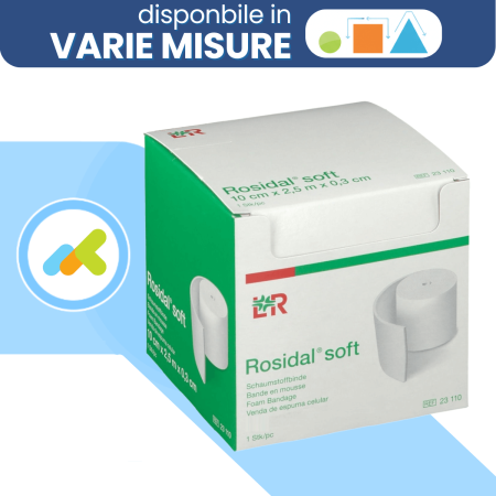 Rosidal Soft  Benda in Schiuma di Poliuretano  10-12-15 cm x 2,5 m x 0,4 cm Resistente e Delicata sulla Cute