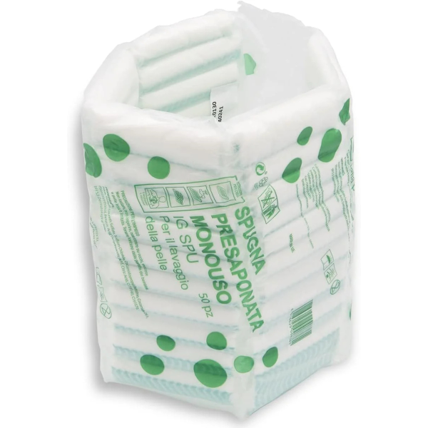 Spugna presaponata monouso | Igiene e Lavaggio Pazienti | 50 pezzi