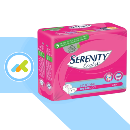 Serenity Light Lady Normal | Assorbente Femminile per Incontinenza Leggera | 30 pezzi