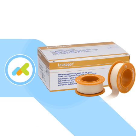 Leukopor 2,5cm x 5m | Cerotto Traspirante su Rocchetto | 12 Pezzi