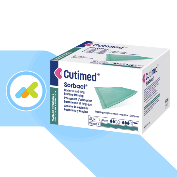 Cutimed Sorbact Medi – Medicazione Assorbente a Captazione Batterica e Fungina | Tecnologia DACC