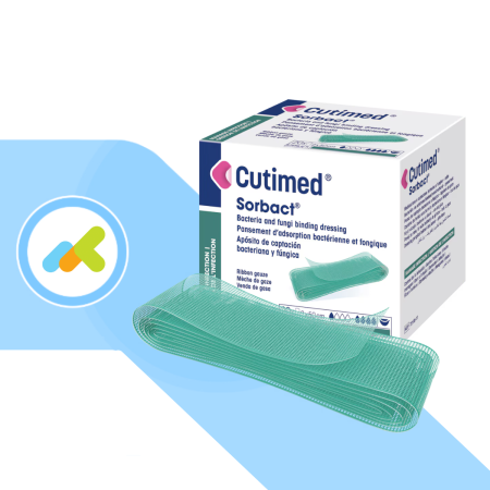 Cutimed Sorbact Zaffo 2x50: Medicazione a Captazione Batterica per Ferite Profonde 1 pezzo