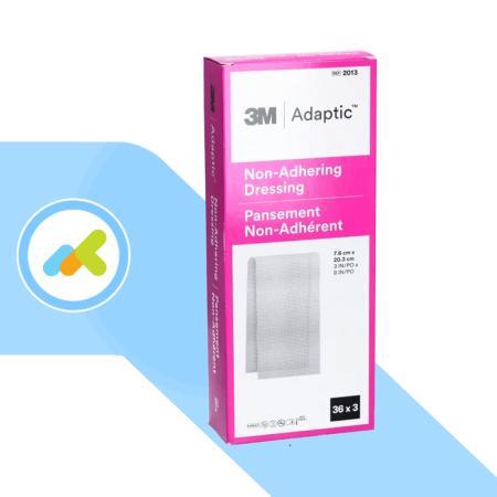 Adaptic 7,6x20,3 | Medicazione Non Aderente Sterile | per Tutte le Lesioni | 3 pezzi