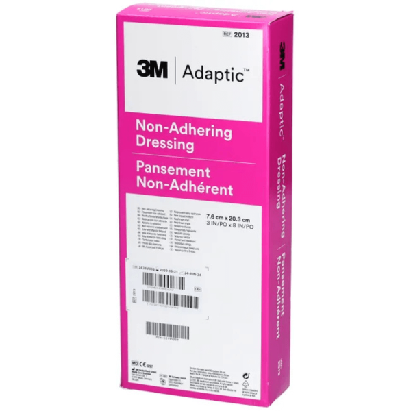 Adaptic 7,6x20,3 | Medicazione Non Aderente Sterile | per Tutte le Lesioni | 3 pezzi