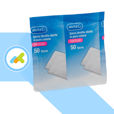 Alvita Compresse Garza Idrofila Sterile  10cmx10cm| Medicazione in Puro Cotone