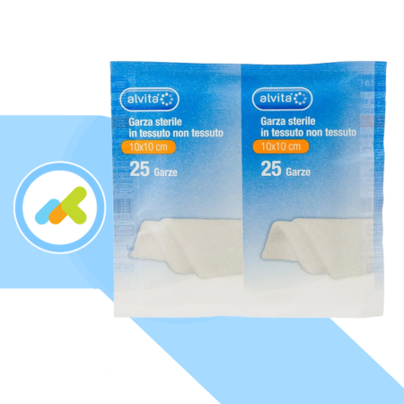 Alvita Compresse di Garza Sterile in TNT | 10x10 | Ipoallergenica e Monouso