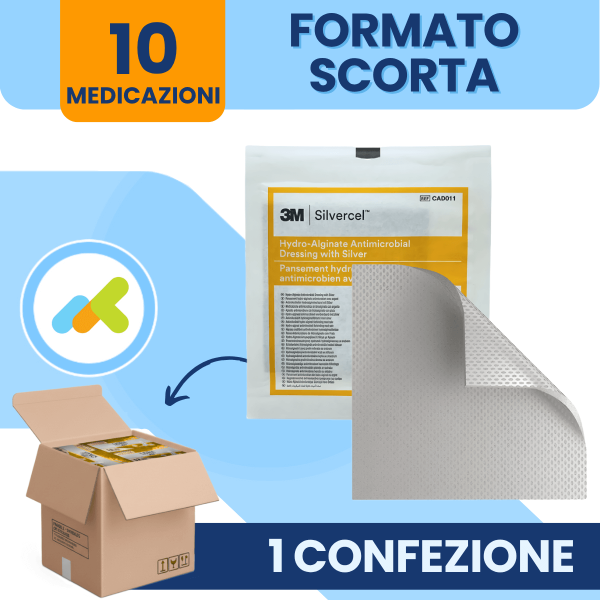 Silvercel 11x11 | Medicazione Antimicrobica | A Base Di Idroalginato Con Argento | 1 Pezzo