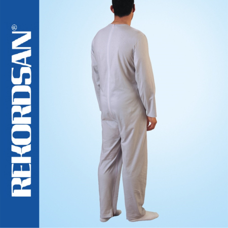 Pigiama Sanitario Uomo Ideal | Cotone Fresco con Doppia Cerniera | Comfort e Sicurezza