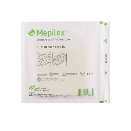 Mepilex 10x10 | Medicazione in Schiuma Assorbente | Prevenzione Piaghe e Ulcere | 5 pezzi
