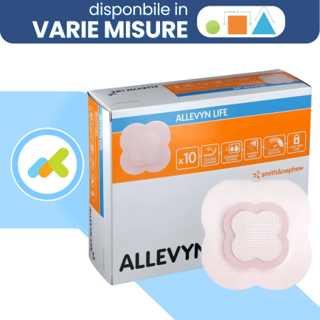 Allevyn Life | Medicazione Multistrato in Poliuretano | Strato Superassorbente | 1 pezzo