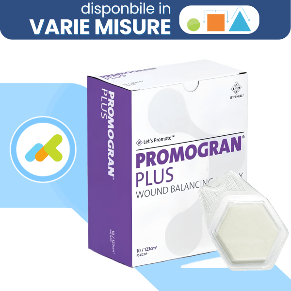 Promogran Plus | Medicazione a Base di Collagene Argento e ORC | per Ferite Essudanti | 1 pezzo