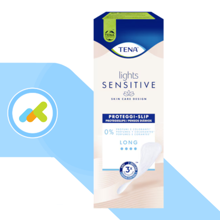 TENA Lady Lights Long Sensitive: Proteggi-slip Ultra-Assorbenti per Pelli Sensibili 20 Pezzi