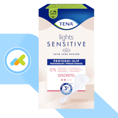 TENA Lady Lights Sensitive Discreto | Proteggi-slip Femminili | Efficaci per Piccole Perdite Urinarie | 28 pezzi