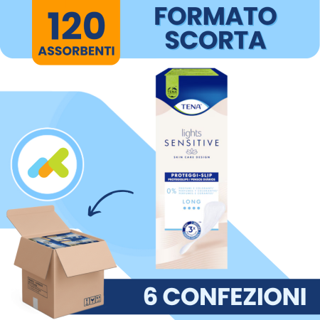 TENA Lights Sensitive Long: Proteggi Slip per Incontinenza Leggera e Pelle Sensibile | Senza Profumo 2