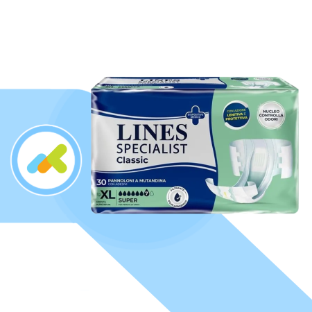 Lines Specialist Classic Super Pannolone a Mutandina| Incontinenza Grave | 30 pezzi XL