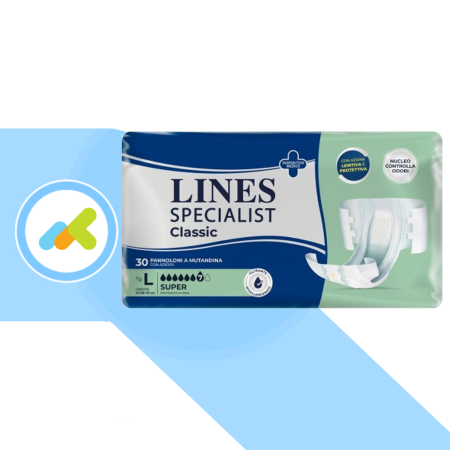 Lines Specialist Classic Super Pannolone a Mutandina| Incontinenza Grave | 30 pezzi L