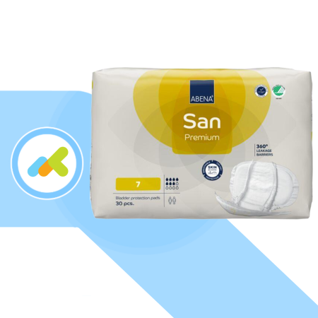 Abena San 7 | Pannoloni Sagomanti | Per incontinenza moderata | 30 pezzi