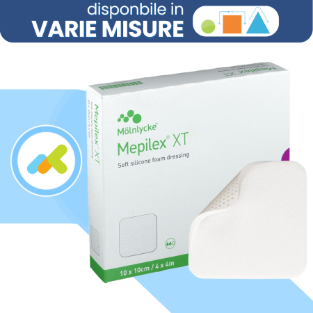 Mepilex Xt 10x10 | Medicazione Assorbente in Schiuma | per Lesioni Acute e Croniche | 5 pezzi