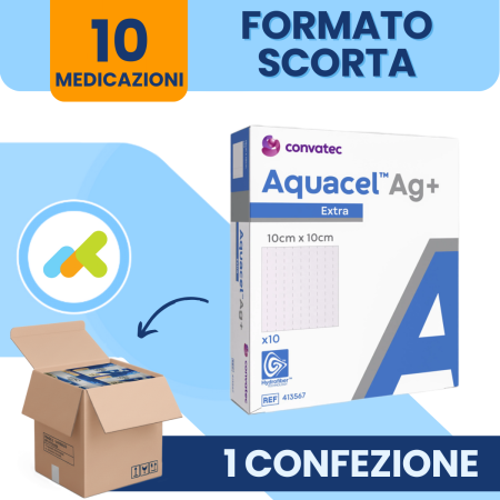 Aquacel Ag+ Extra | Medicazione con Ioni Argento | Potente Azione Antimicrobica | 1 pezzo 2