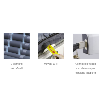Kit materasso antidecubito ad elementi intercambiabili con compressore con regolazione DOMUS 3