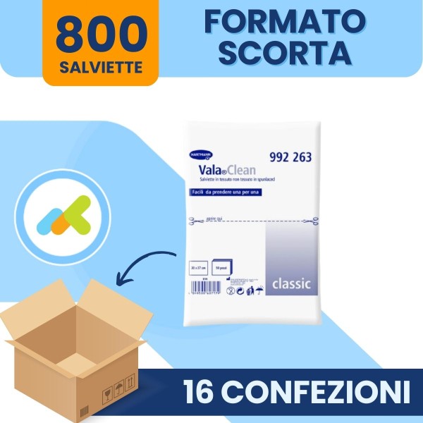 Valaclean Classic - Salviette Monouso In Tnt Per Igiene Quotidiana 50 Pz
