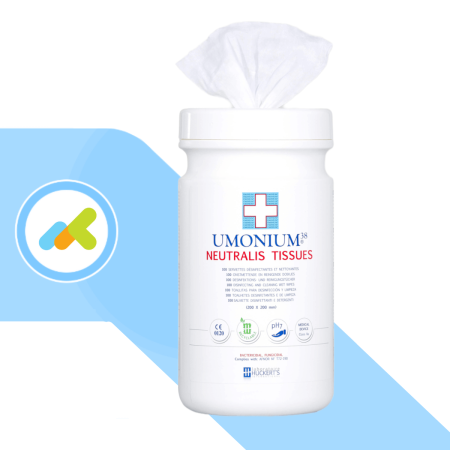 UMONIUM38 Neutralis Tissues | Salviette Disinfettanti per Dispositivi Medici | 100 Salviette