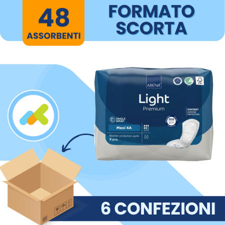Abena Light Maxi 4A – Assorbenti Incontinenza 1000 ml | Ultrasottili e Traspiranti