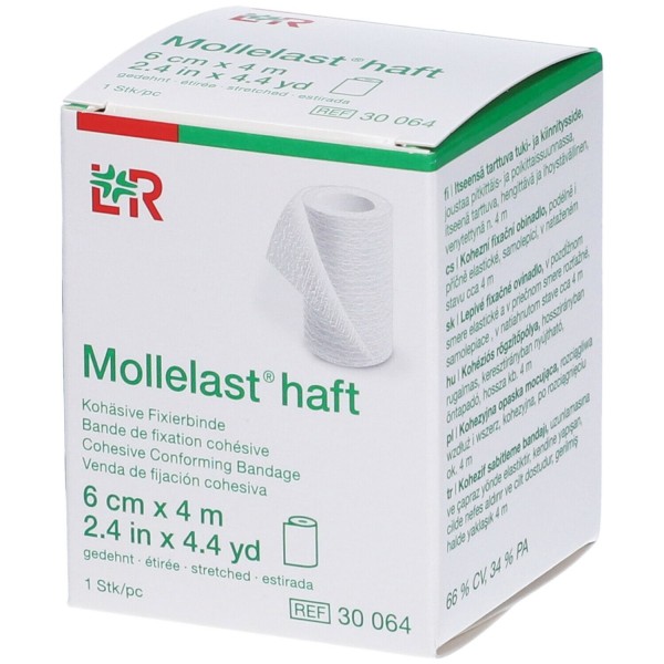 Mollelast haft | Benda Coesiva Bielastica per Fissaggio Medico | Lunghezza di 4m in tensione